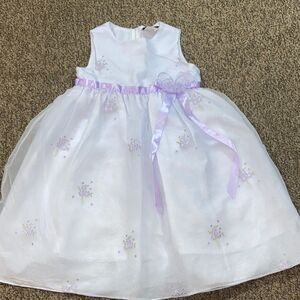 Rare Editions White Dress with Purple Accents Size 6X